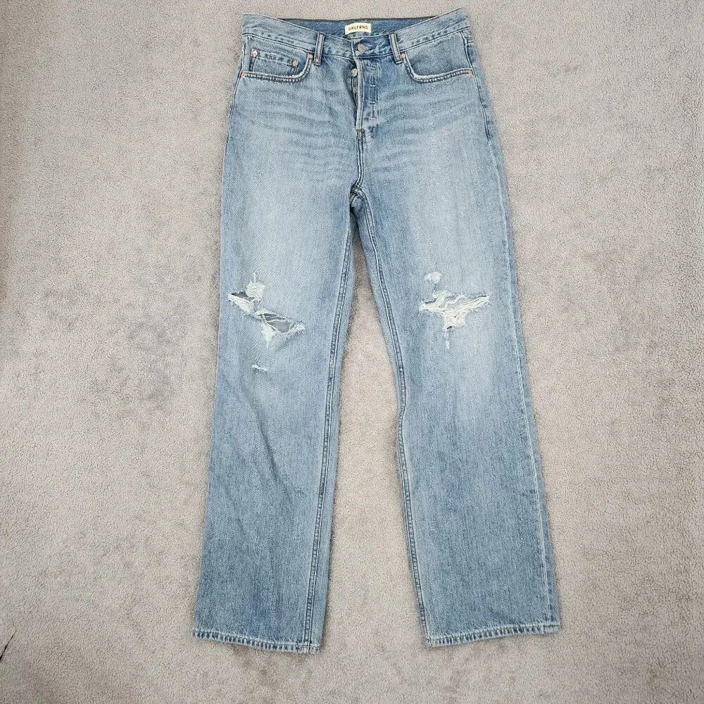 GRLFRND x Revolve The Bella Low Rise Boyfriend Baggy Jeans 27  Distressed   27CT
